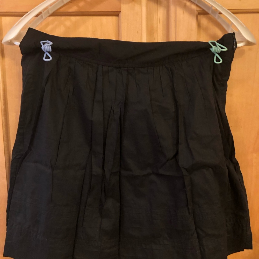 Loft classy summer short skirt 4P black cotton stitching detail